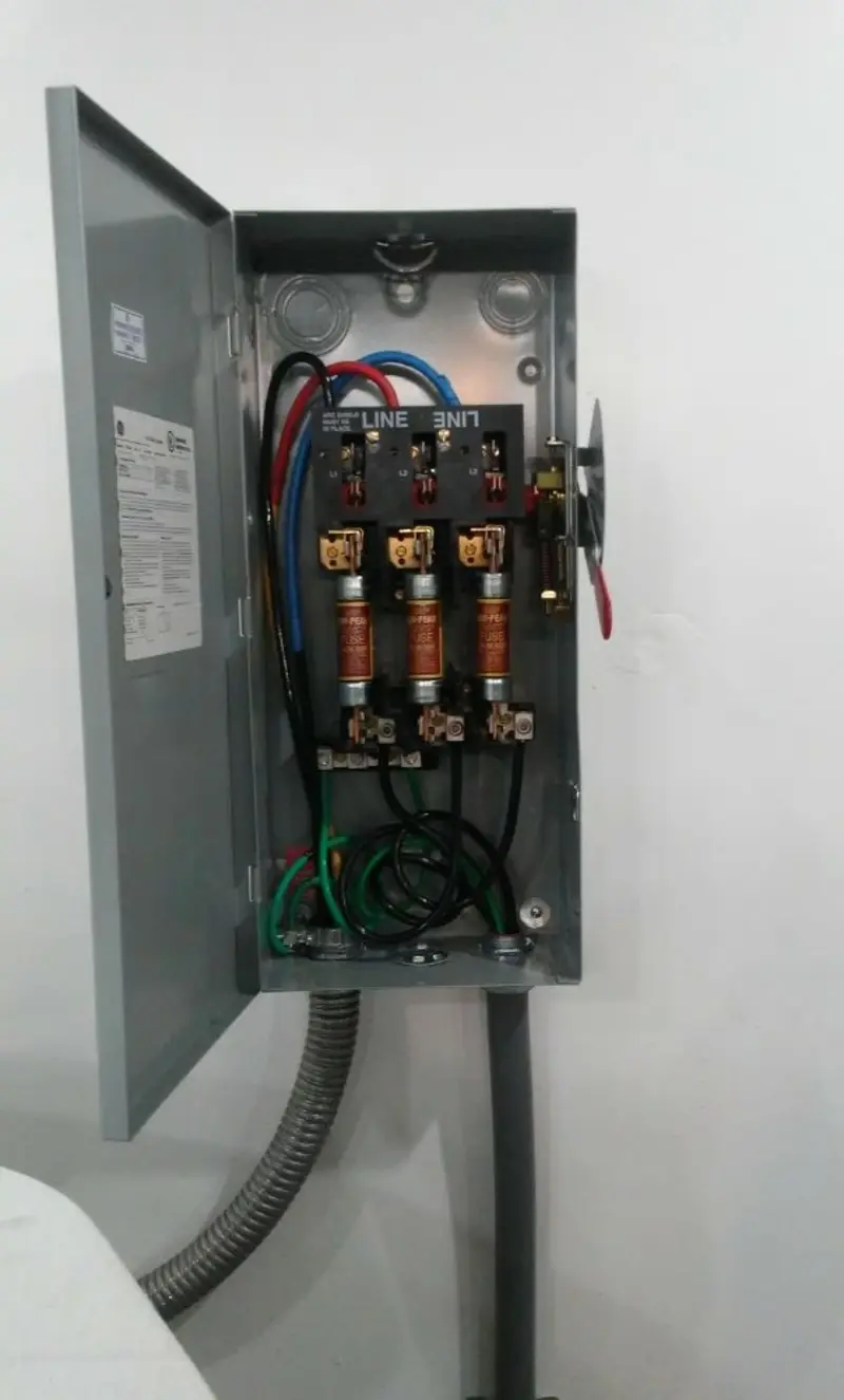 Three-phase disconnect switch installed for Electrical Wiring & Rewiring in West Bend
